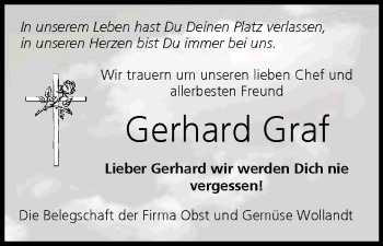 Anzeige von Gerhard Graf von MGO