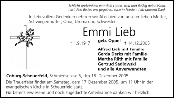 Anzeige von Emmi Lieb von MGO