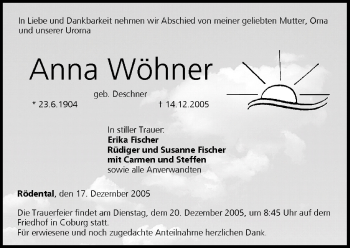 Anzeige von Anna Wöhner von MGO