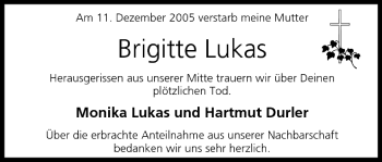 Anzeige von Brigitte Lukas von MGO