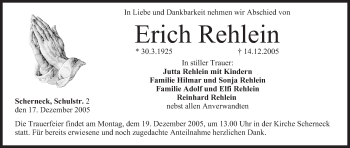 Anzeige von Erich Rehlein von MGO