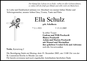Anzeige von Ella Schulz von MGO