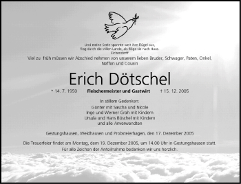 Anzeige von Erich Dötschel von MGO