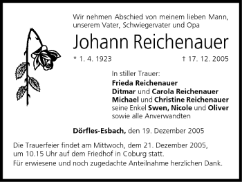 Anzeige von Johann Reichenauer von MGO