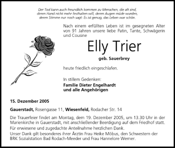 Anzeige von Elly Trier von MGO