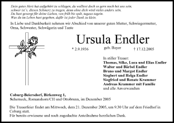 Anzeige von Ursula Endler von MGO