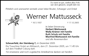Anzeige von Werner Mattusseck von MGO