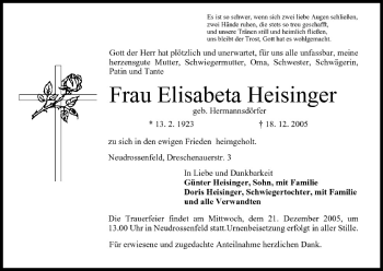 Anzeige von Elisabeta Heisinger von MGO