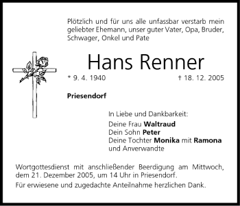 Anzeige von Hans Renner von MGO