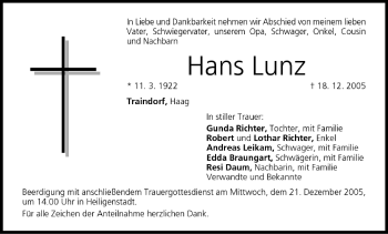 Anzeige von Hans Lunz von MGO