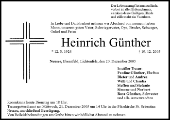 Anzeige von Heinrich Günther von MGO