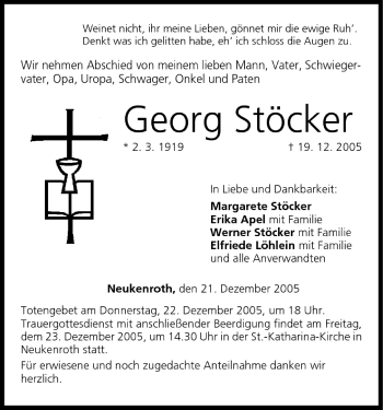 Anzeige von Georg Stöcker von MGO