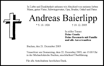 Anzeige von Andreas Baierlipp von MGO