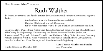 Anzeige von Ruth Walther von MGO