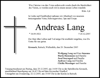 Anzeige von Andreas Lang von MGO