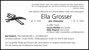 Anzeige von Ella Grosser von MGO