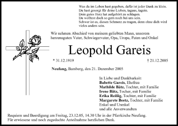 Anzeige von Leopold Gareis von MGO