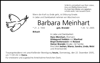 Anzeige von Barbara Meinhart von MGO