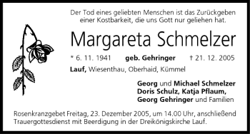 Anzeige von Margareta Schmelzer von MGO