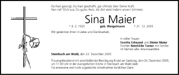 Anzeige von Sina Maier von MGO