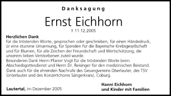 Anzeige von Ernst Eichhorn von MGO