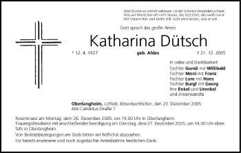 Anzeige von Katharina Dütsch von MGO