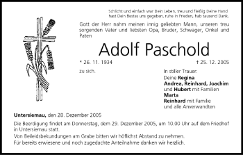 Anzeige von Adolf Paschold von MGO