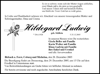 Anzeige von Hildegard Ludwig von MGO