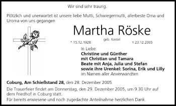 Anzeige von Martha Röske von MGO