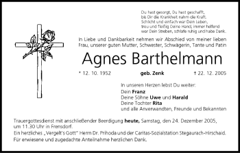 Anzeige von Agnes Barthelmann von MGO