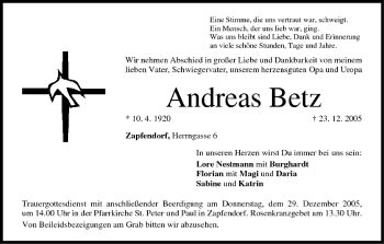Anzeige von Andreas Betz von MGO