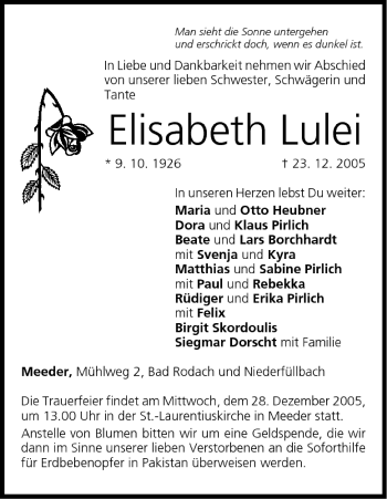Anzeige von Elisabeth Lulei von MGO