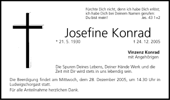 Anzeige von Josefine Konrad von MGO