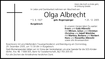 Anzeige von Olga Albrecht von MGO