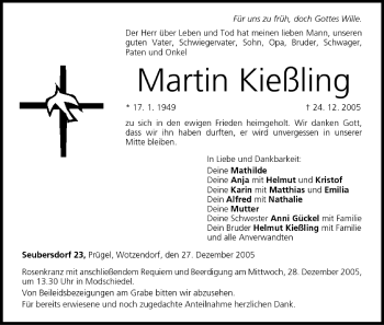 Anzeige von Martin Kießling von MGO