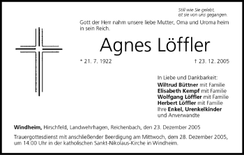 Anzeige von Agnes Löffler von MGO