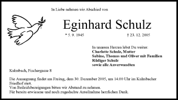 Anzeige von Eginhard Schulz von MGO