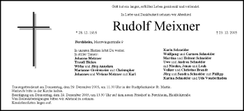 Anzeige von Rudolf Meixner von MGO
