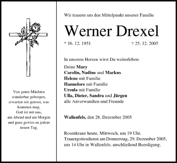 Anzeige von Werner Drexel von MGO