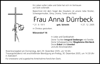 Anzeige von Anna Dürrbeck von MGO