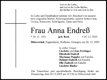 Anzeige von Anna Endreß von MGO