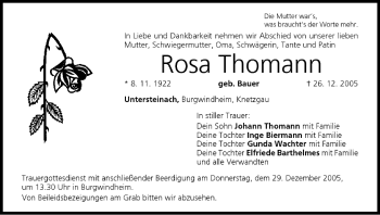 Anzeige von Rosa Thomann von MGO