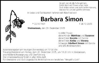 Anzeige von Barbara Simon von MGO