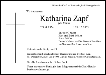 Anzeige von Katharina Zapf von MGO
