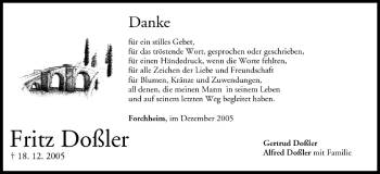 Anzeige von Fritz Doßler von MGO