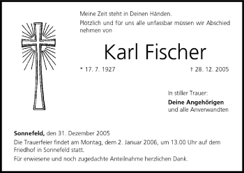Anzeige von Karl Fischer von MGO