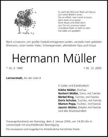 Anzeige von Hermann Müller von MGO