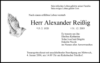 Anzeige von Alexander Reißig von MGO