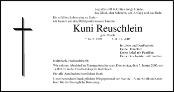 Anzeige von Kuni Reuschlein von MGO