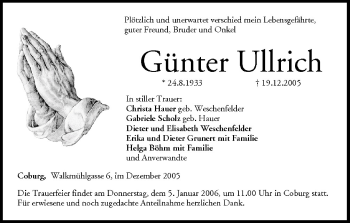 Anzeige von Günter Ullrich von MGO